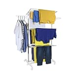 Hyfive Extra Large 3 Tier Clothes Airer – Stainless Steel Drying Rack, Folding Clothes Horse for Indoor Laundry, Garment Dryer Folds Flat for Storage