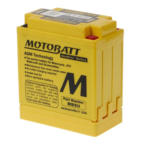 Motobatt Batterie MB9U 12V 11AH CCA:140A YB7A, YB9B, YB9LB L:136mm x H:133mm x W:76mm