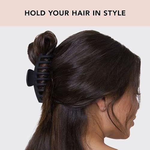 Kitsch Recycled Plastic Large Claw Clip - Oversized Matte Hair Clips For Women | Large Hair Claw Clips & Jaw Clips| Big Claw Clips For Thick Hair | Claw Hair Clips For Girls (Black) #TOP3