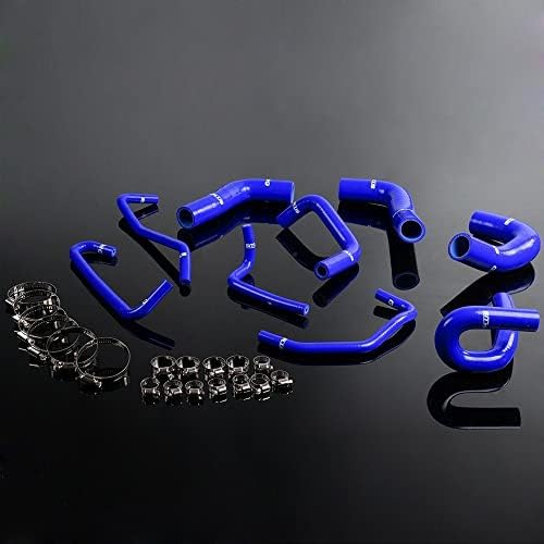 Miniatura 1 de Kit de manguera de refrigerante para radiador de silicona con abrazaderas azul compatible con Mazda Miata MX5 1.8L 1994-1997