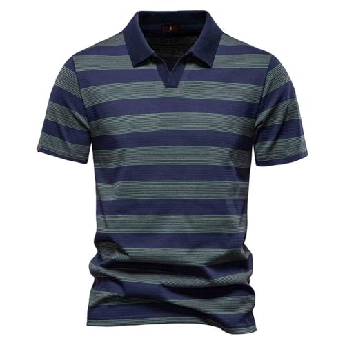 Chemise été homme col en V en coton tricot pour vos parcours de golf et tennis
