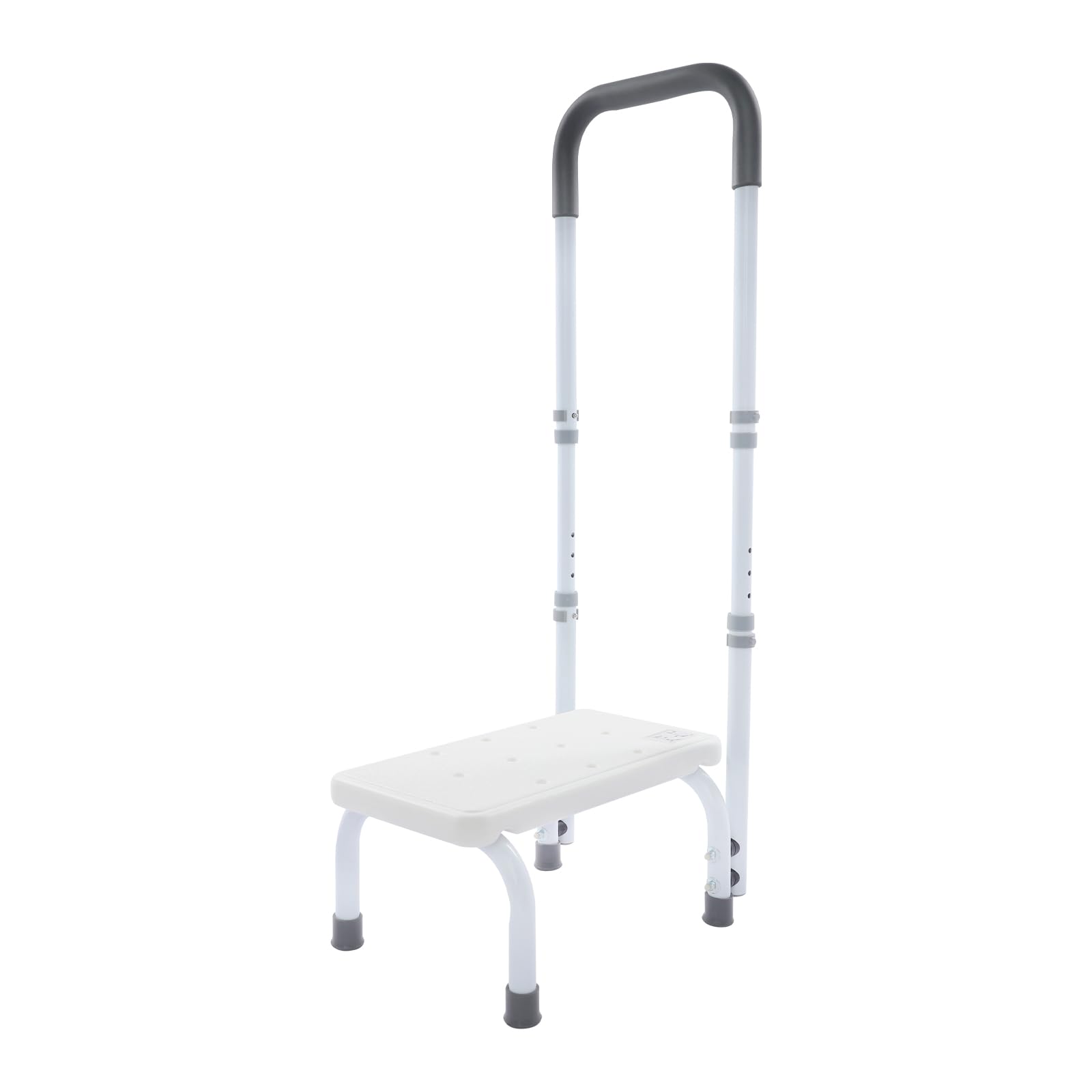 85-95 cm, regulacja wysokości do 136 kg, z uchwytem, pomoc przy wejściu ze stali węglowej dla seniorów, podnóżek z otworami odpływowymi, pomoc przy wejściu do wanny do kuchni, łazienki (biały)
