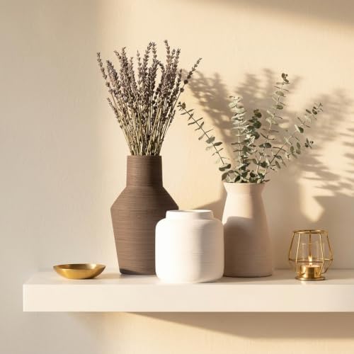 Ceramic Vase Set of 3 Small Farmhouse Flower Vases Table Shelf Decor — view 6