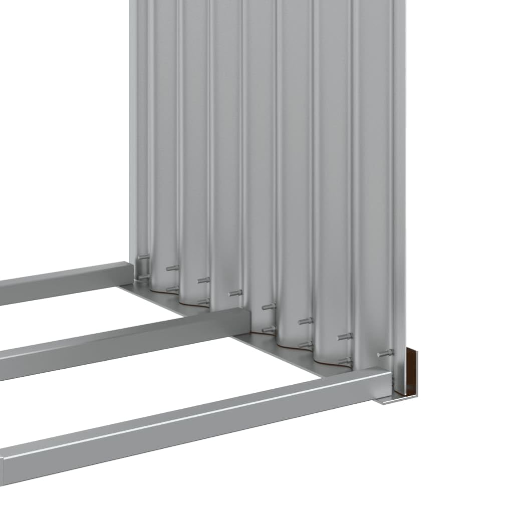 Mangloder Kaminholzunterstand in Holzoptik aus verzinktem Stahl 120 x 45 x 140 cm, Brennholz Regal für Outdoor und Indoor, mit 2 Haken, Lagerung für Kamin und Ofen