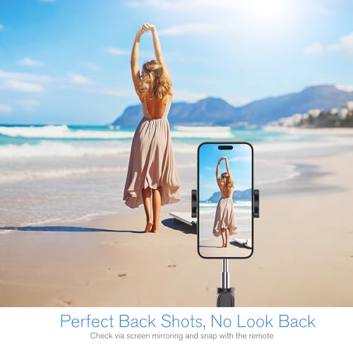 Image of Vlog Selfie Monitor Screen iPhone, 4K 60fps Recording, Wireless Screen Mirroring with Remote Control, Magnetic Fixation, 180 Rotation, 3 Levels of Brightness, Compatible with iPhone & Android