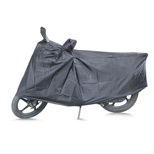 Image of TVS Racing Vehicle Cover with elastic MC (Vehicle Cover) | Universal Bike Cover for TVS Two Wheelers| UV Protection and Dustproof| Elastic Fit | Black