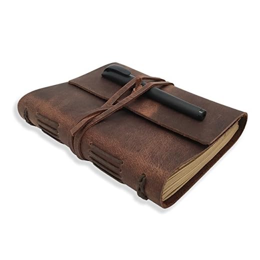 Handmade Leather Journal Notebook, Rustic Brown