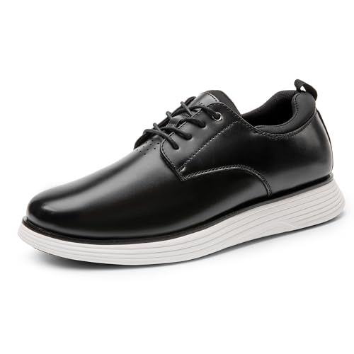 Bruno Marc GrandFlex Suit Polish- Zapatos de Vestir Hombre Zaptos Casuales Transpirables con Cordones Zapatos Traje Hombre Cómodos Oxfords,Size 47,Negro,SBOX2412M