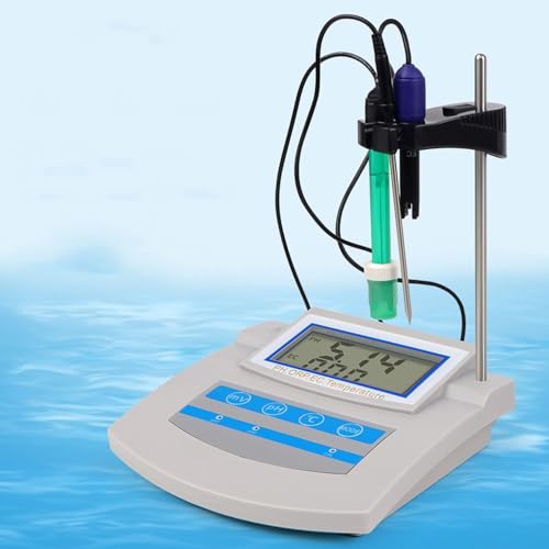 Tester di qualità dell'acqua 6 in 1 – PH ORP TDS EC CF Misurazione della temperatura con calibrazione manuale e schermo LED per acquario, laboratorio, pesca, fattoria