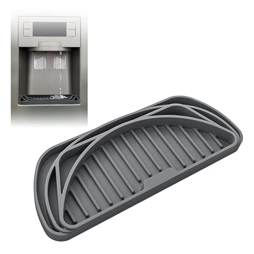 Refrigerator Drip Catcher for Water Tray, Cuttable Non-Slip Silicone Water Dispenser Pan, Large Capacity, Easy to Clean, Fits Most Fridge Brands