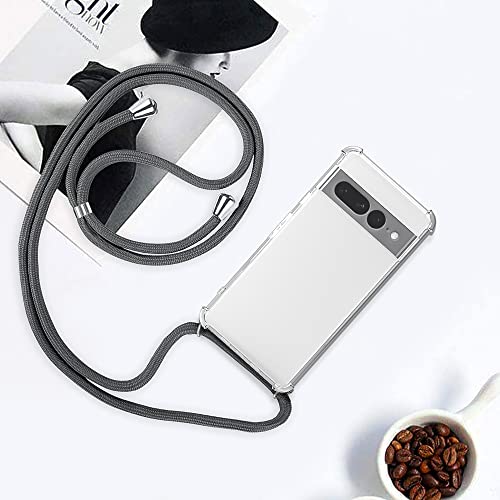 Yespure Crossbody Case For Google Pixel 7 Pro Clear Soft Tpu Anti-Yellowing Anti-Scratch Shockproof Protective Phone Cover Case - Gray #TOP5