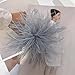 Dainty Feather Flower Large Brooch Pin for Women Men Elegant Oversized Floral Lapel Pins Shawl Dress Suit Clothes Accessories Wedding Party Dance Banquet Fashion Jewelry 150mm (Gery)