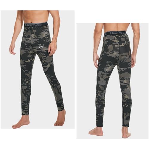 MEETWEE Pantalón Térmico Hombre Ropa Interior Térmica Funcional Calzoncillos Largos Leggins Termo para el Invierno Deporte Running Esquiar Senderismo - imagen 2