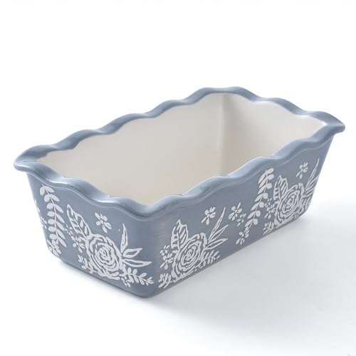 Wisenvoy Loaf Pan Bread Pan Ceramic Baking Pans Hand Paint Meatlo...