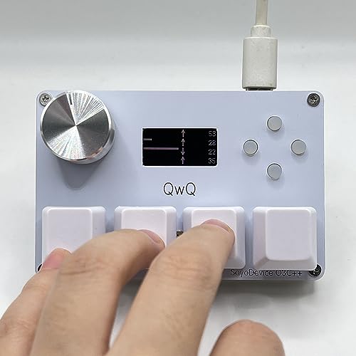 Image of BTXETUEL SayoDevice O3C++ OSU Keyboard Rapid Trigger Hall Switches Magnetic Linear Switches Keyboard with Knob and Screen,Copy Paste,Shotcut,Macro Hotswap Mini Keypad (White)