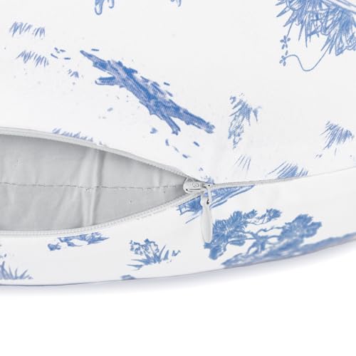 Image of TANOFAR Nursing Pillow Cover, Stretchy Removable Breastfeeding Pillow Cover, Ultra Soft Snug Fits On Newborn Feeding Pillow Case for Baby Girls, Blue Elephant