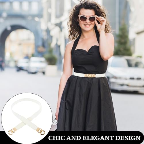 Women Elastic Skinny Belt, Stretchy Thin Belt Invisible Stretch Belts with Gold Buckle Ladies Waist Belt Dress Belt3