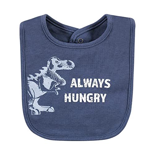 Image of Hudson Baby Unisex Baby Cotton Bibs, Dino Roar, One Size