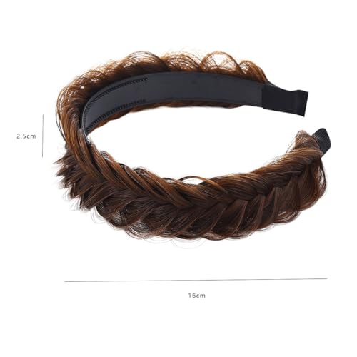 Ladies Headbands Wide Synthetic Hair Head Band Braided Headband Light Brown Plaited Hairbands 65707 - Image 2