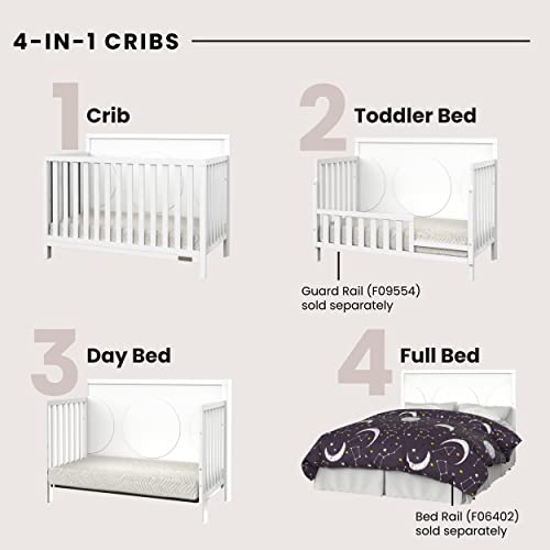 Child Craft Orbit 4 In 1 Convertible Crib, Modern Contemporary Baby Crib Converts To Toddler Bed, Day Bed And Full Size Bed, 3 Adjustable Mattress Heights (Matte White) #TOP2