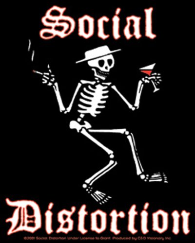 Sticker esqueleto Social Distortion pegatina de vinilo duradera para coche y portátil