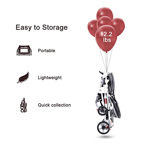 SPRICHIC Lightweight Foldable Pet Stroller - 4 Wheels Travel Folding Carrier for Small Dog & Cat, Cat Dog Stroller with… - Image 8