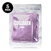 LAPCOS Collagen Sheet Mask, Firming Daily Face Mask with Collagen Peptides for Anti-Aging, Helps to Minimize Wrinkles, Restores Skin Elasticity & Firmness, Korean Beauty Favorite, 5-Pack