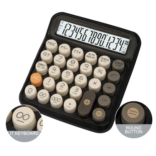 Image of Arsenio New Colorful Mechanical Calculator Easy to Press Button 12 Digit Large Display Calculator for School Office Business Home (Multicolor) (Design-07)