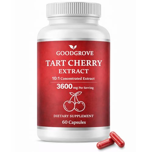 JOVI GLOW GoodGrove Tart Cherry Extract Capsules Tart Cherry Extract 3600 mg 10:1 Vegan Non-GMO Dietary Supplement 60 Capsules