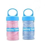 BOGI 2 Pack Cooling Towel, Cooling Towels for Neck and Face-40'x12'- Ice Towel for Instant Cooling, Soft Breathable Chilly Towel, Stay Cool for Yoga, Sport, Gym, Camping & More Activities(Blue+Pink)