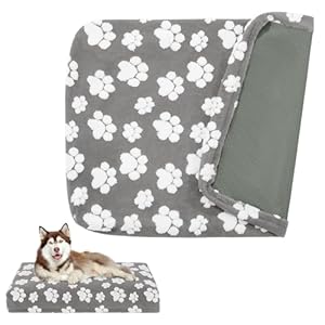 BALAPET Dog Bed Covers,Waterproof Dog Bed Cover Pet Bed Cover with Lovely Dog Paw Print and Double-Sided Usable Design,Replacement Machine Washable Pet Hair Easy to Remove,Cover Only(Gray,36*23*3.5in)