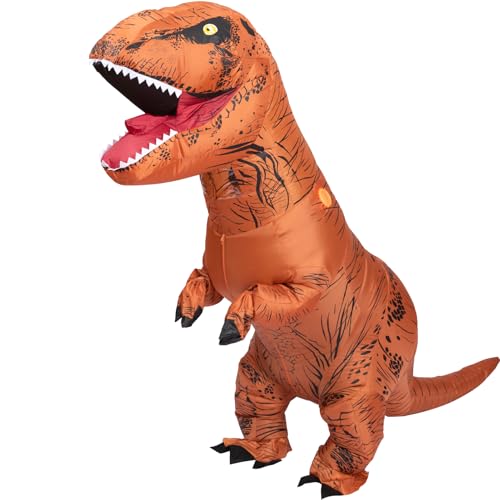 FLYDOG - Disfraz Inflable De Dinosaurio T-rex Para Adultos, Divertido Dino Halloween Disfraces Fiesta Cosplay