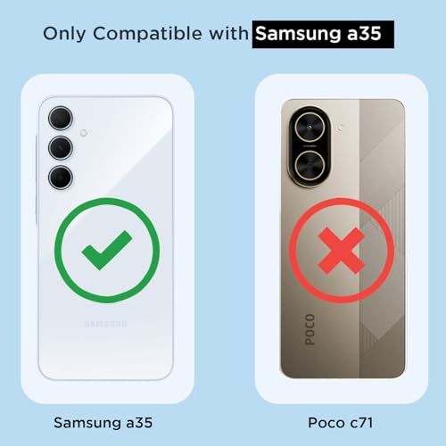 Image of Amazon Basics Back Cover for Samsung Galaxy A35 5G Mag-Safe Shockproof PC + TPU Protective Case Magnetic Support Bumper Case (Transparent Mag-Safe)