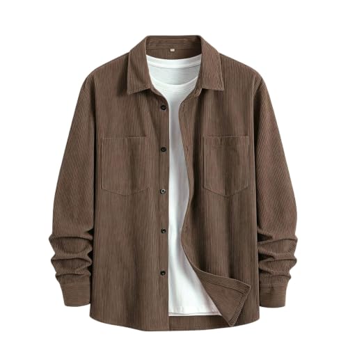 Carydety Work Jackets for Men Long Sleeve Corduroy Button Down Shirt Jacket - image 3