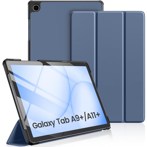 Vobafe Hülle für Samsung Galaxy Tab A11+ A9+ 11 Zoll (2025/2023) Schmale Leichte Ständer-Hartschale Schutzhülle für Galaxy Tab A11 Plus A9 Plus Auto Sleep/Wake Blaugrau