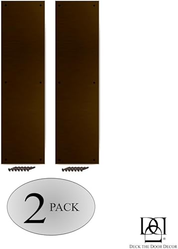 Miniatura 3 de Deck the Door Decor  Placa de empuje de puerta - Montaje con tornillo - Varios tamaños y acabados (negro satinado, 3 x 12)