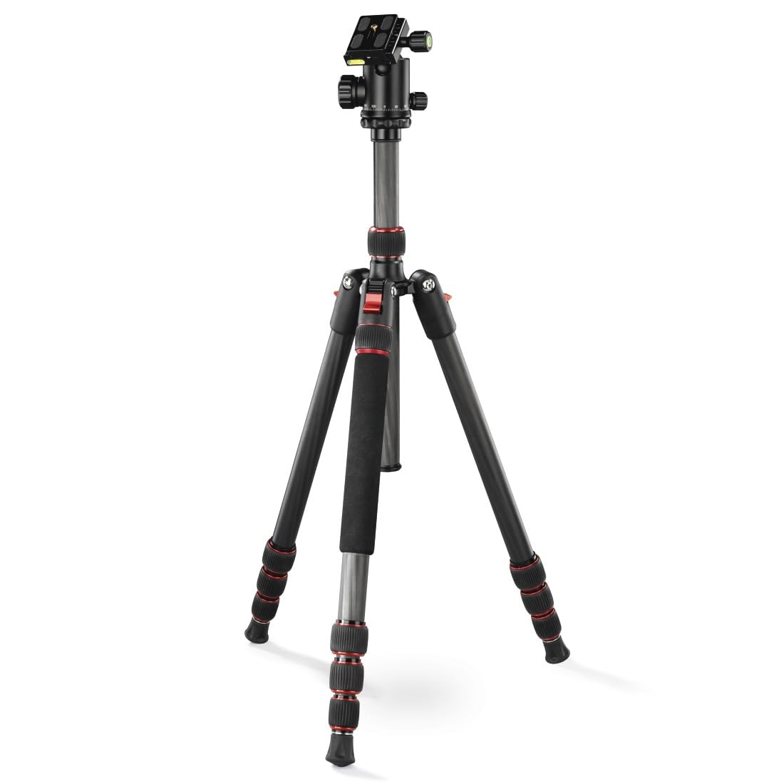 Hama Trépied Appareil Photo 2 en 1 Ramble II Duo (Plaque de Montage Rapide pour Portable, Ultraléger en Carbone, Macrophoto, Monopod ou Tripode, Max. 160 cm, tête sphérique rotative, Sac) Noir