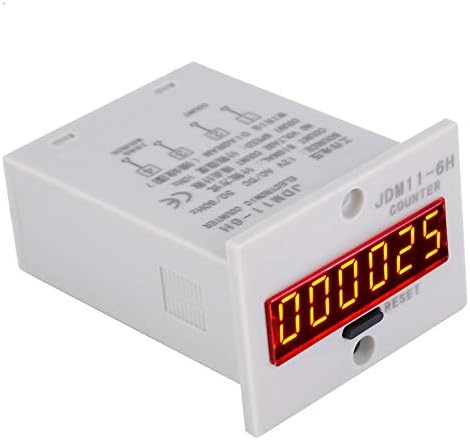 Electronic Counter,JDM11-6H No Voltage Counter 6 Digits Electronic LED Digital Display Counter Relay(AC110V)