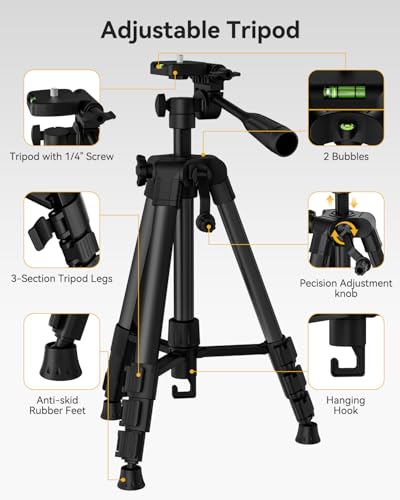 Image of Nikotek Laser Level with Tripod, Self-Leveling Green Beam Horizontal and Vertical Cross-Line Laser for Home Decoration Carrying Pouch, Battery Included
