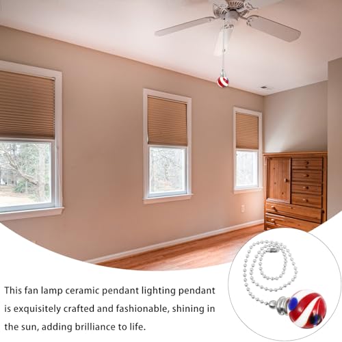 Image of OSALADI Ceiling Fan Pull Chains Ball Pull Chain Extender Fan Light Light Fixture Pendant Hanging Ornament for Ceiling Lamp