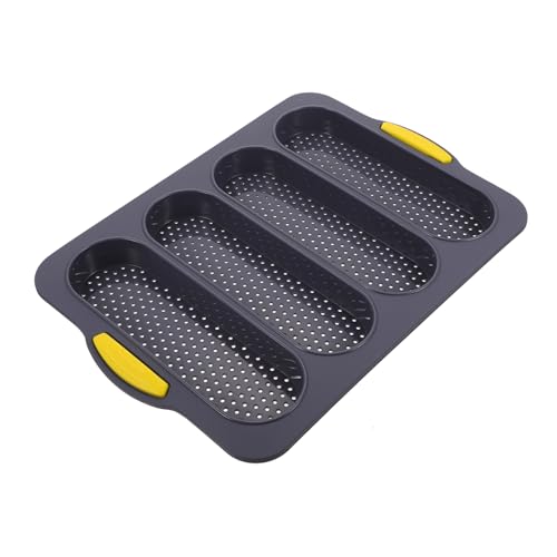 STOBAZA Silicone Bread Pan 4 Slot Loaf for Baking Easy to Clean French Bread Baking Tray Home Professional Use