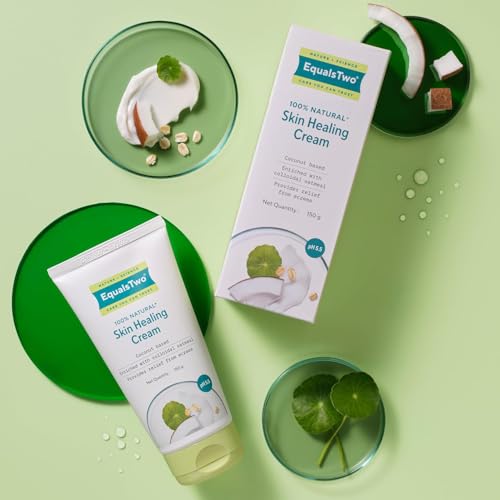 Image of EQUALSTWO by Zydus Skin Healing Cream for Baby & Mom - 150gm | Eczema Relief, Rash & Dry Itchy Skin | pH 5.5 | Dermatologist-Tested | Gentle Moisturizer for Sensitive, Red, Irritated Skin, (Pack 2)