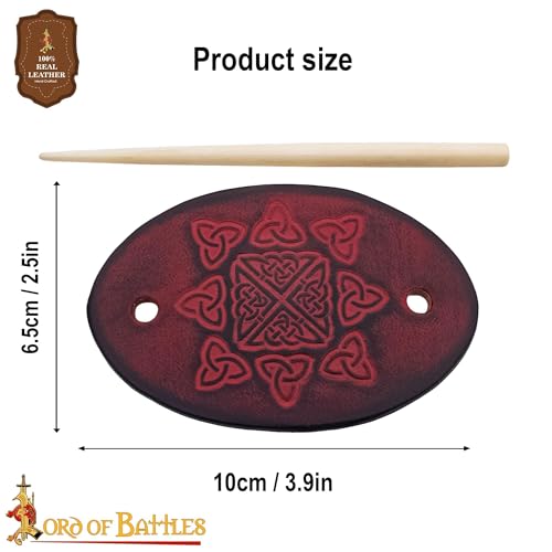 Image of Genuine Leather Hair Pin Hair Barrette with Bone Stick Hair Style Clip Ponytail Pin Accessories for Women and Girls