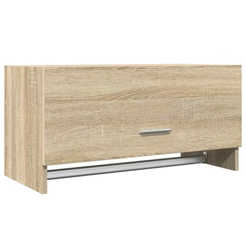 vidaXL Armario Ropero Guardarropa Percha Dormitorio Habitación Muebles Mobiliario Estantes Organizador Contrachapada Color Roble Sonoma 70x32,5x35cm