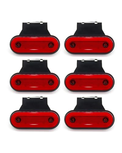 テール ランプ トラック用ターンシグナルライト 6/8/10個 12V 24V LED 丸型トレーラーサイドマーカー(6x red)