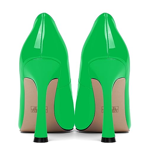 MODENCOCO Womens Sexy Patent Party Evening Round Toe Slip On Stiletto High Heel Pumps Dress Shoes 4 Inch4