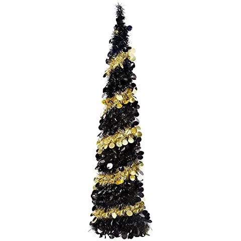 N&T NIETING Árbol de Halloween, árbol de Navidad plegable de 5 pies con lentejuelas grandes Cover