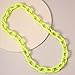 Exaggerated Fashion Acrylic Paperclip Chain Choker Necklace Punk Chunky Statement Personalized Vintage Oval Resin Collar Hip Hop Jewellry for Women Gifts (H green 2)