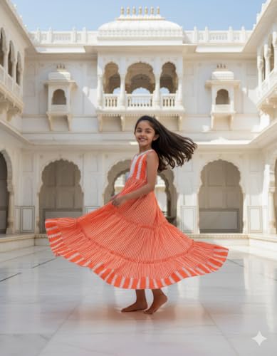 Image of Tasas Girls Floral Anarkali Kurta|Ethnic Wear for Girls|Traditional Girls Ethnic Wear|
