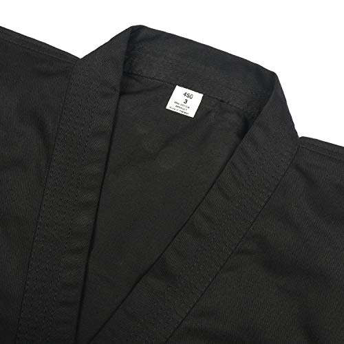 Martial Arts Karate Elastic Drawstring Uniform For Kids & Adult Medium Weight Student Gi With Free Belt (Black, 3) #TOP6